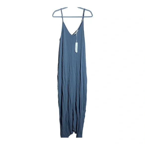 Love Stitch | Dresses | Lovestitch Gray Vneck Gauze Maxi Dress With Pockets  Ml | Poshmark
